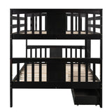 Full over Full Bunk Bed with Drawers and Ladder