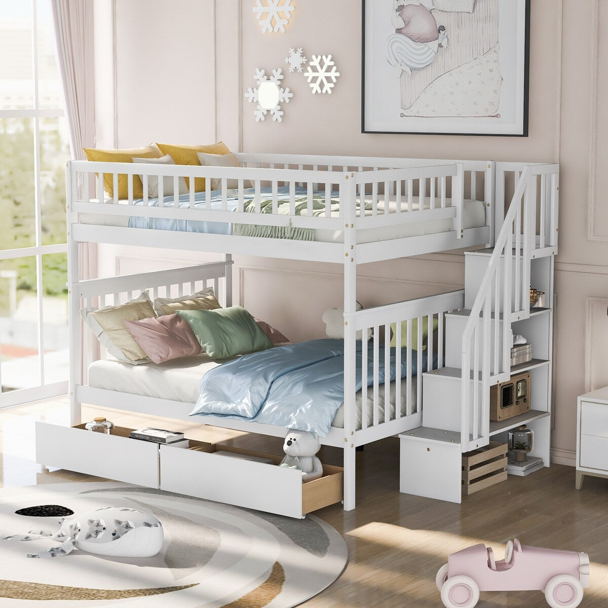 Overstock full over full bunk beds discount