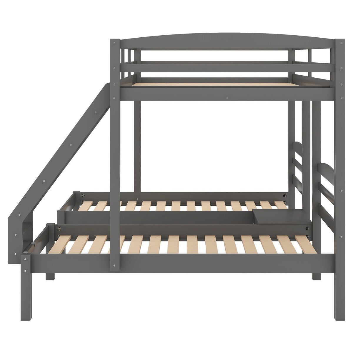 Full over Twin Bunk Bed,Triple Bed Design, Gray