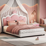 Full size Upholestered Princess Bed With Crown Headboard