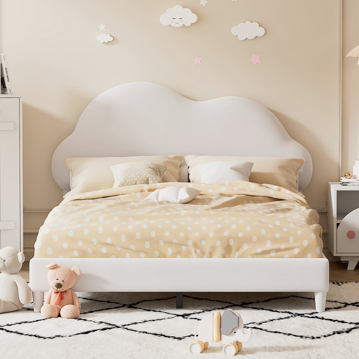 Full size Upholstered Cloud-Shape Bed