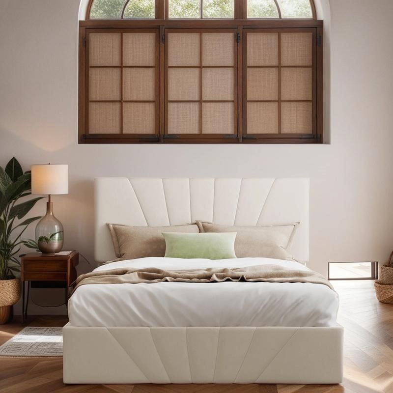 Full size Upholstered Platform bed with a Hydraulic Storage System