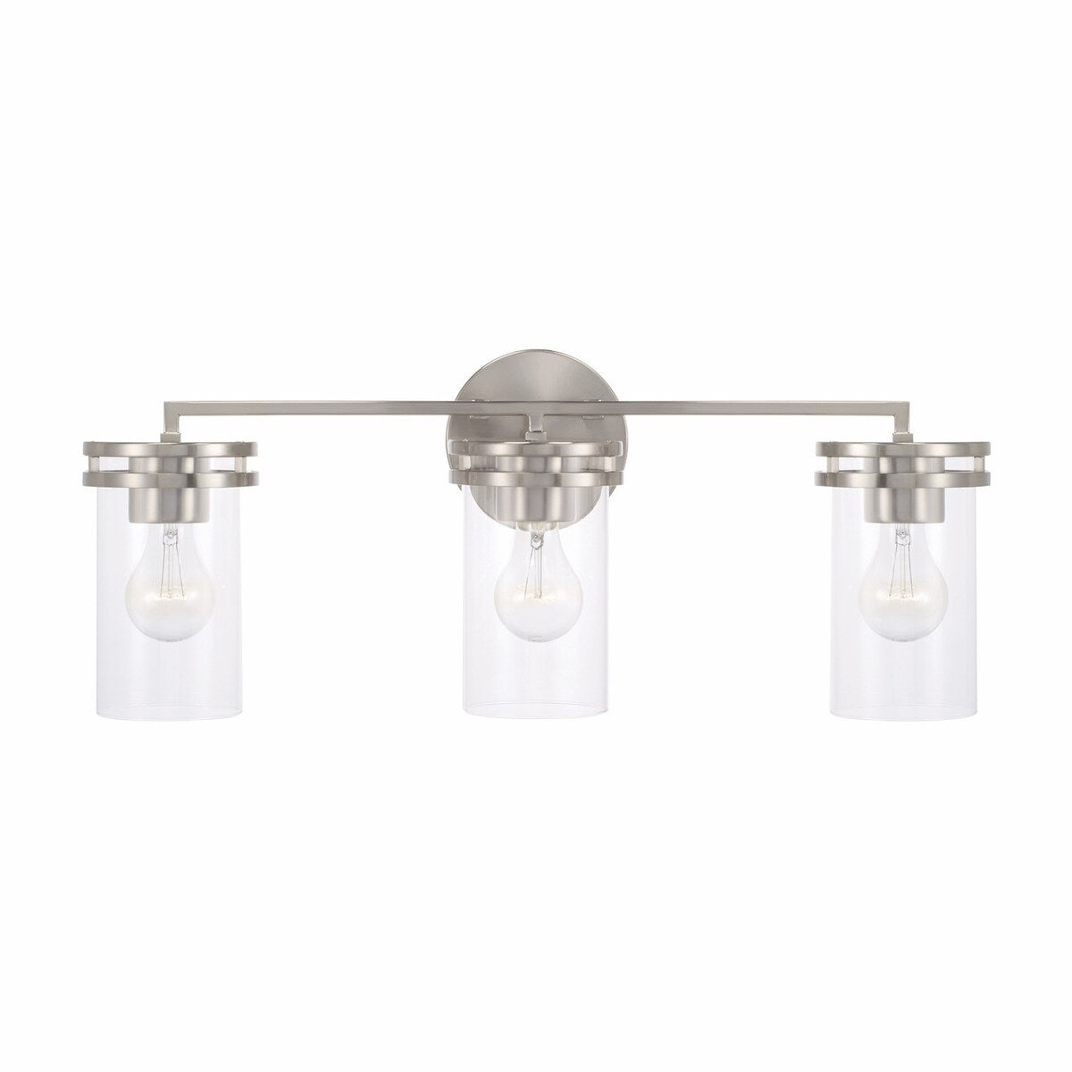 Fuller 3-light Bath/ Vanity Fixture w/ Clear Glass
