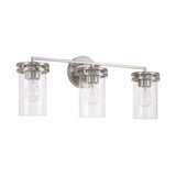 Fuller 3-light Bath/ Vanity Fixture w/ Clear Glass