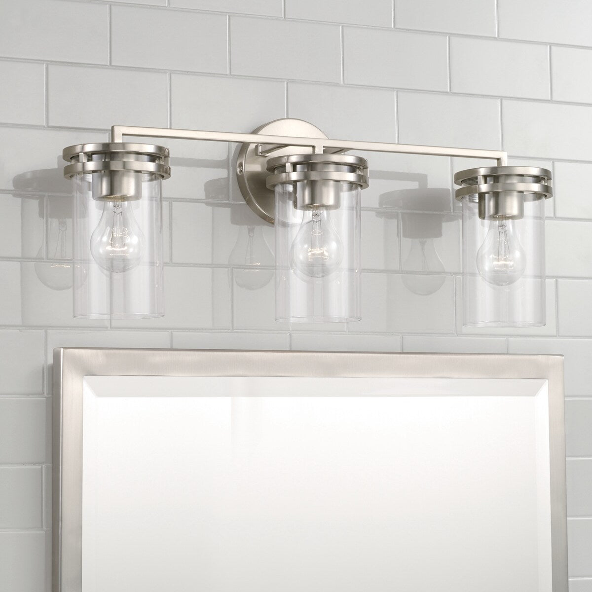 Fuller 3-light Bath/ Vanity Fixture w/ Clear Glass