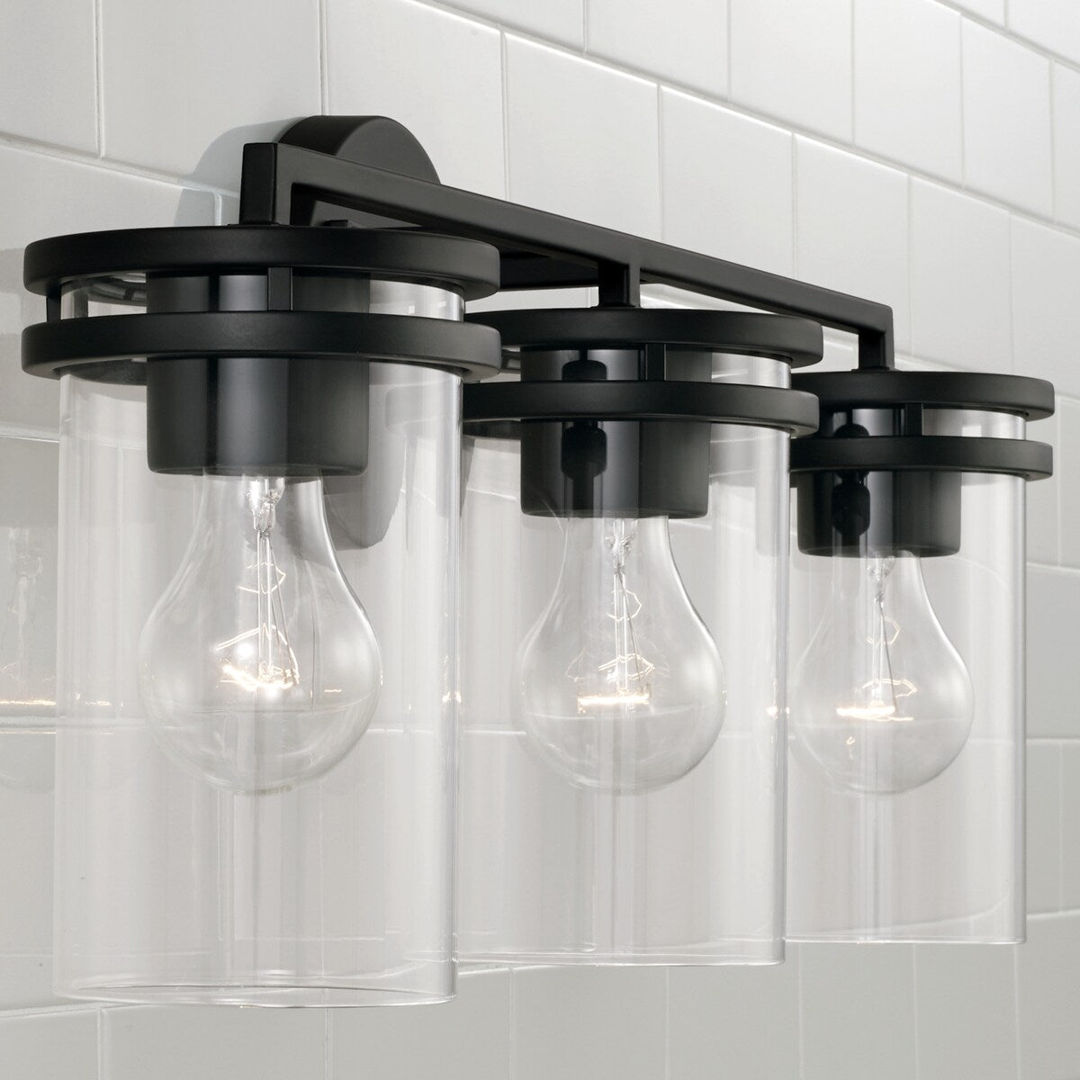 Fuller 3-light Bath/ Vanity Fixture w/ Clear Glass