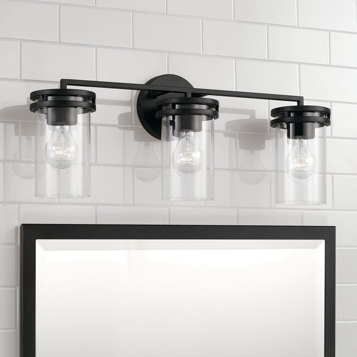Fuller 3-light Bath/ Vanity Fixture w/ Clear Glass