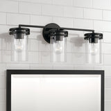 Fuller 3-light Bath/ Vanity Fixture w/ Clear Glass