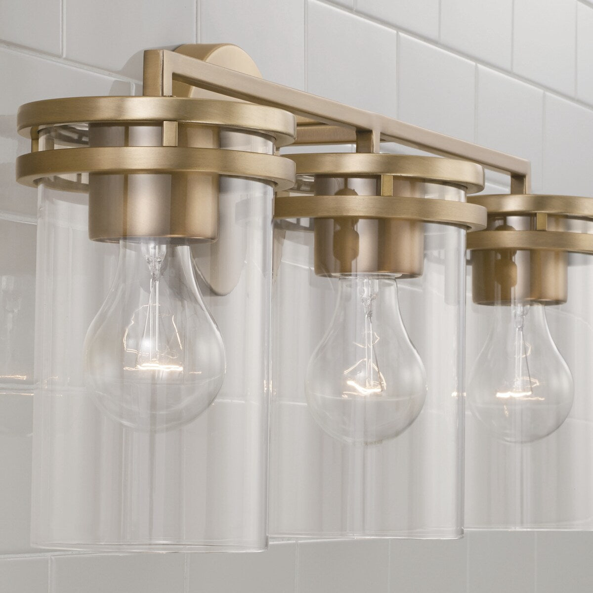 Fuller 3-light Bath/ Vanity Fixture w/ Clear Glass