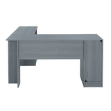 Functional L-Shape Desk with Storage for Entryway Living Room，Office Room, Grey