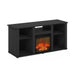 Furinno Jensen Fireplace TV Entertainment Center with Open Storage Compartment for TV up to 55 Inch