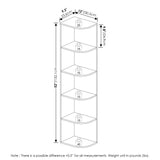 Furinno Pasir 5-Tier Corner Open Shelf Bookcase