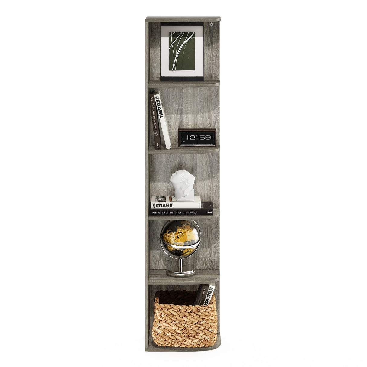 Furinno Pasir 5-Tier Corner Open Shelf Bookcase