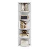 Furinno Pasir 5-Tier Corner Open Shelf Bookcase