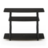 Furinno Turn-N-Tube No Tools 3-Tier TV Stands with Classic Tubes, Espresso/Black
