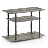 Furinno Turn-N-Tube No Tools 3-Tier TV Stands with Classic Tubes, Espresso/Black