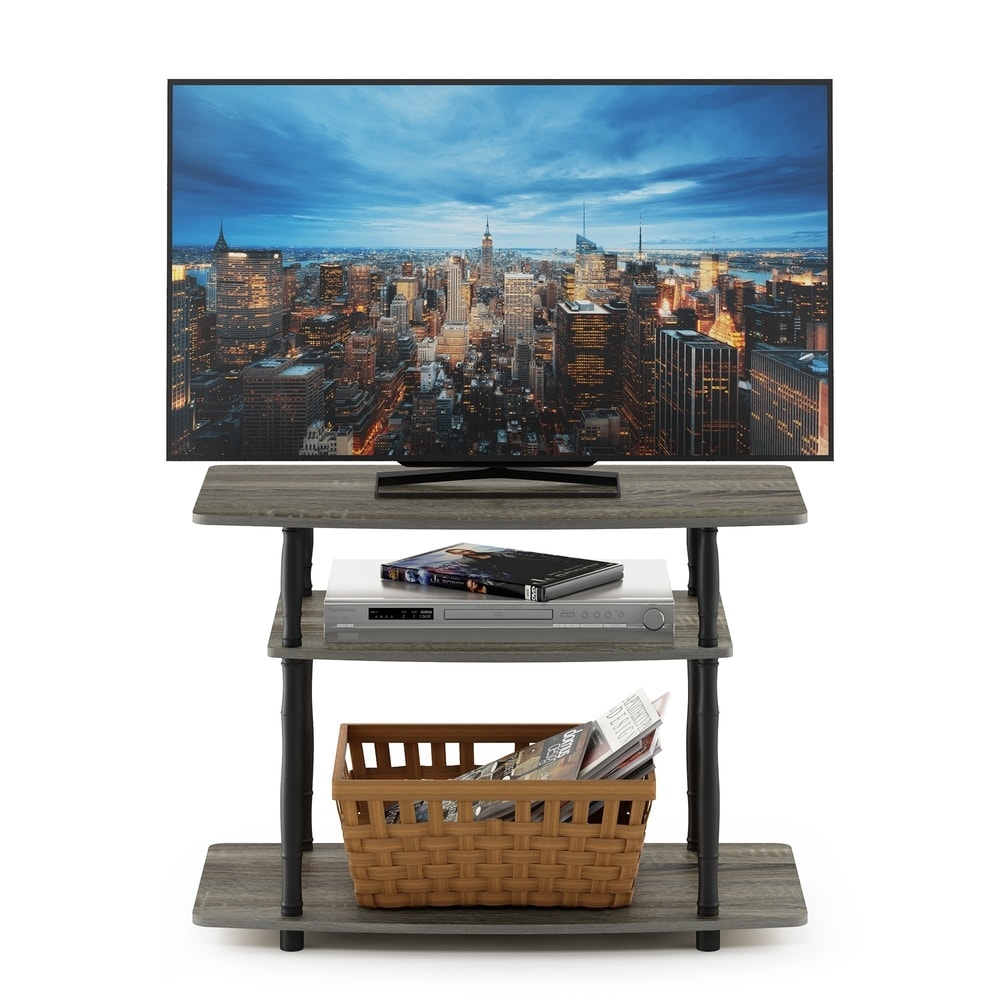 Furinno Turn-N-Tube No Tools 3-Tier TV Stands with Classic Tubes, Espresso/Black
