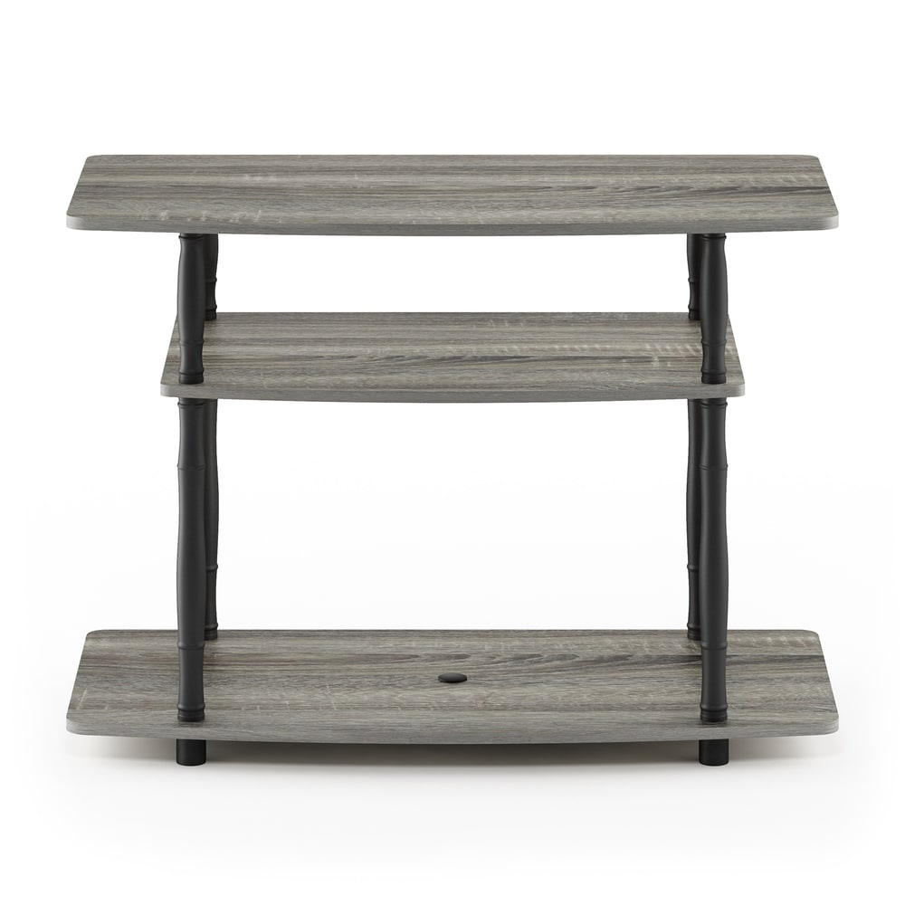 Furinno Turn-N-Tube No Tools 3-Tier TV Stands with Classic Tubes, Espresso/Black
