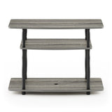 Furinno Turn-N-Tube No Tools 3-Tier TV Stands with Classic Tubes, Espresso/Black