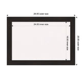 Furniture Espresso Narrow Framed White Corkboard Bulletin Board