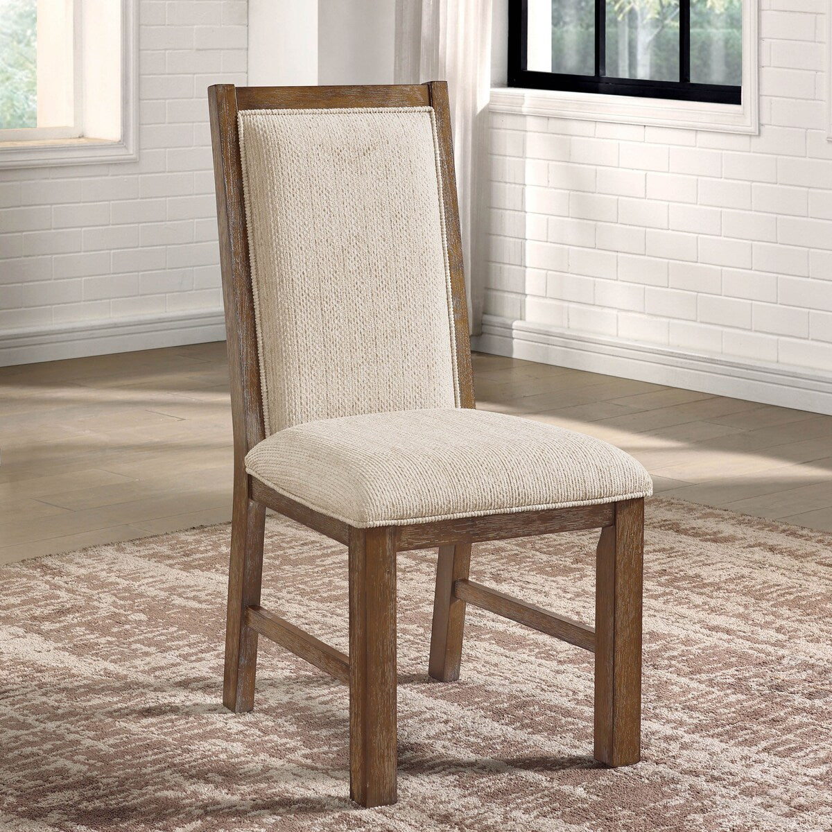 Furniture of America Agio Transitional Brown 7-Piece Expandable Dining Table Set