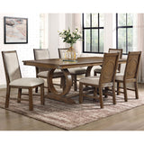 Furniture of America Agio Transitional Brown 7-Piece Expandable Dining Table Set