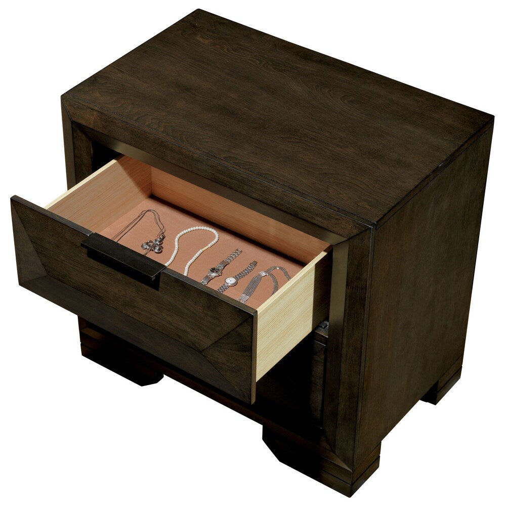 Furniture of America Gifa Rustic Espresso Solid Wood Nightstand