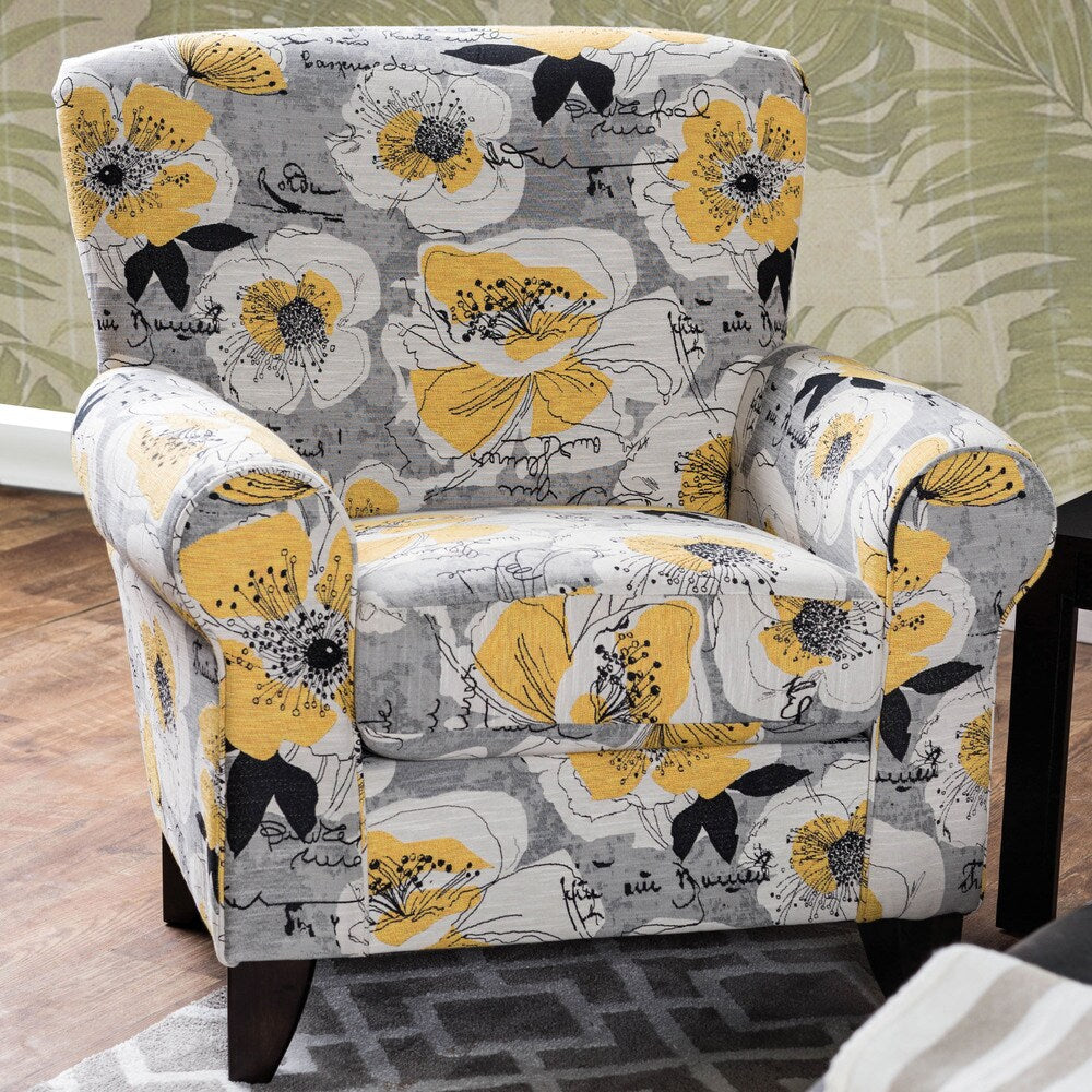 Furniture of America Audellie Contemporary Floral Club Chair