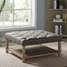 Augustin Farmhouse Square Fabric Storage Tufted Cocktail Ottoman by Furniture of America