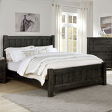 Babbin Rustic Dark Grey Panel Headboard Panel Bed by Furniture of America
