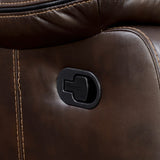 Lage Transitional Brown Faux Leather Upholstered Reclining Loveseat with Console by Furniture of America
