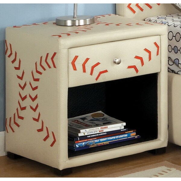 Furniture of America Baseball-themed Designed Nightstand