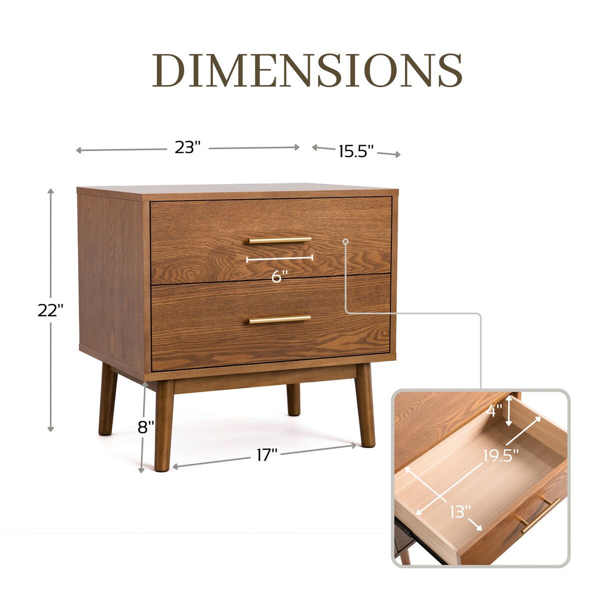 Furniture of America Beau Midcentury 6-Piece Walnut Low Profile Queen Bedroom Set