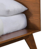 Furniture of America Beau Midcentury 6-Piece Walnut Low Profile Queen Bedroom Set