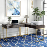 Bird Glam Metal Lift-top L-Shaped Computer Desk with USBs by Furniture of America
