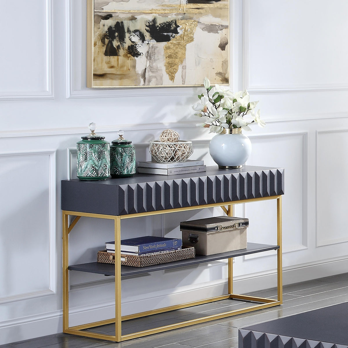 Bird Mid-Century Modern 48-inch 1-Shelf Sofa Table by Furniture of Ame
