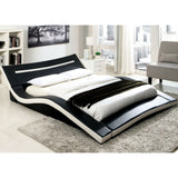 Furniture of America Quip Modern Black Faux Leather Platform Bed