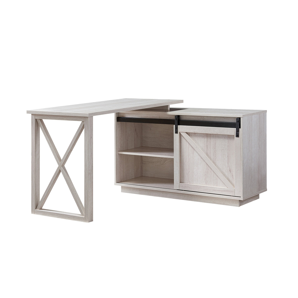 Furniture of America Brasnar 56-inch L-shape Storage Computer Desk