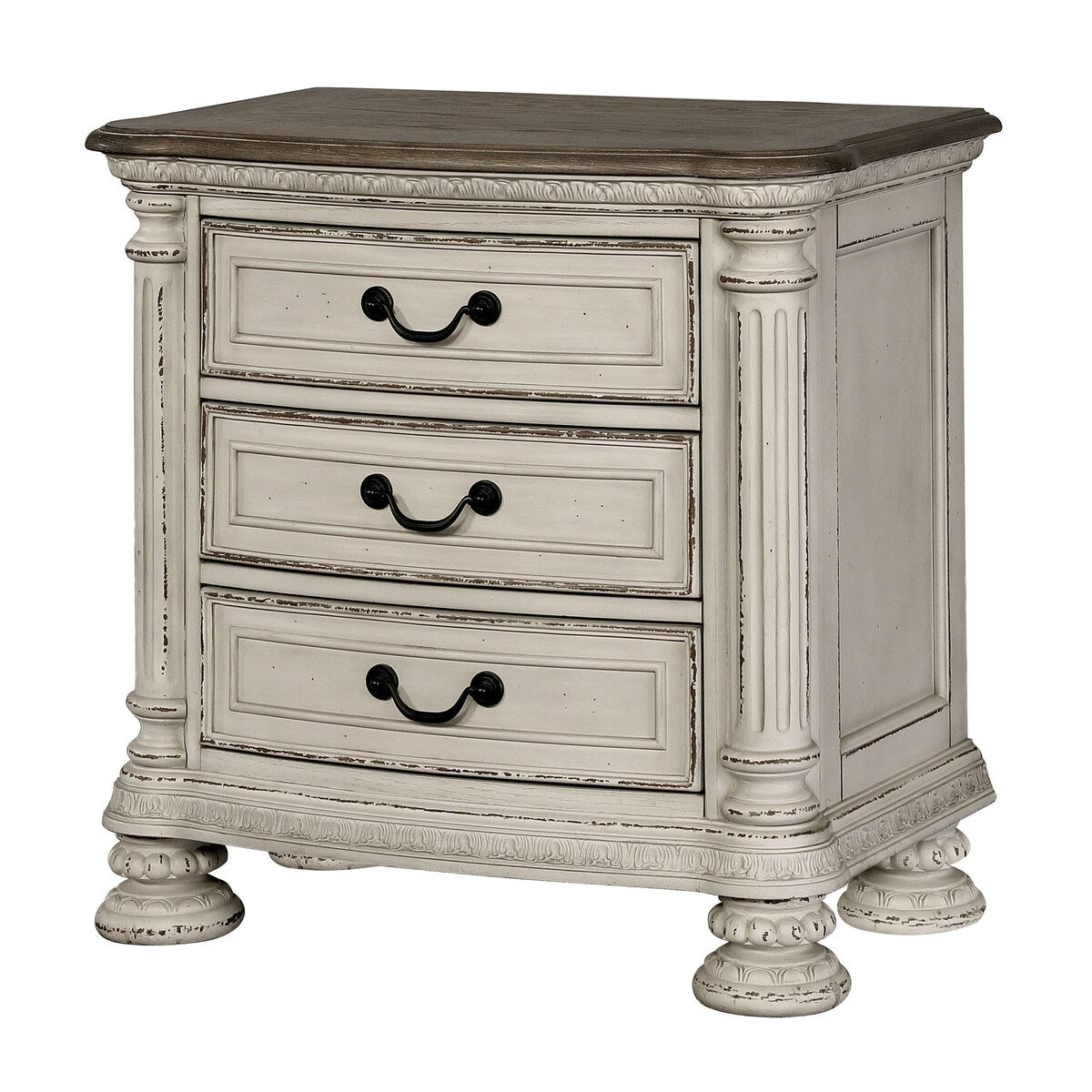 Furniture of America Brev Beige 3-piece Bedroom Set with 2 Nightstands