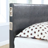 Furniture of America Britney Modern Grey Leatherette Platform Bed with Bluetooth Speaker