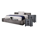 Burton Urban Grey Wood 3-piece Low Profile Platform Bed and Nightstand Set by Furniture of America