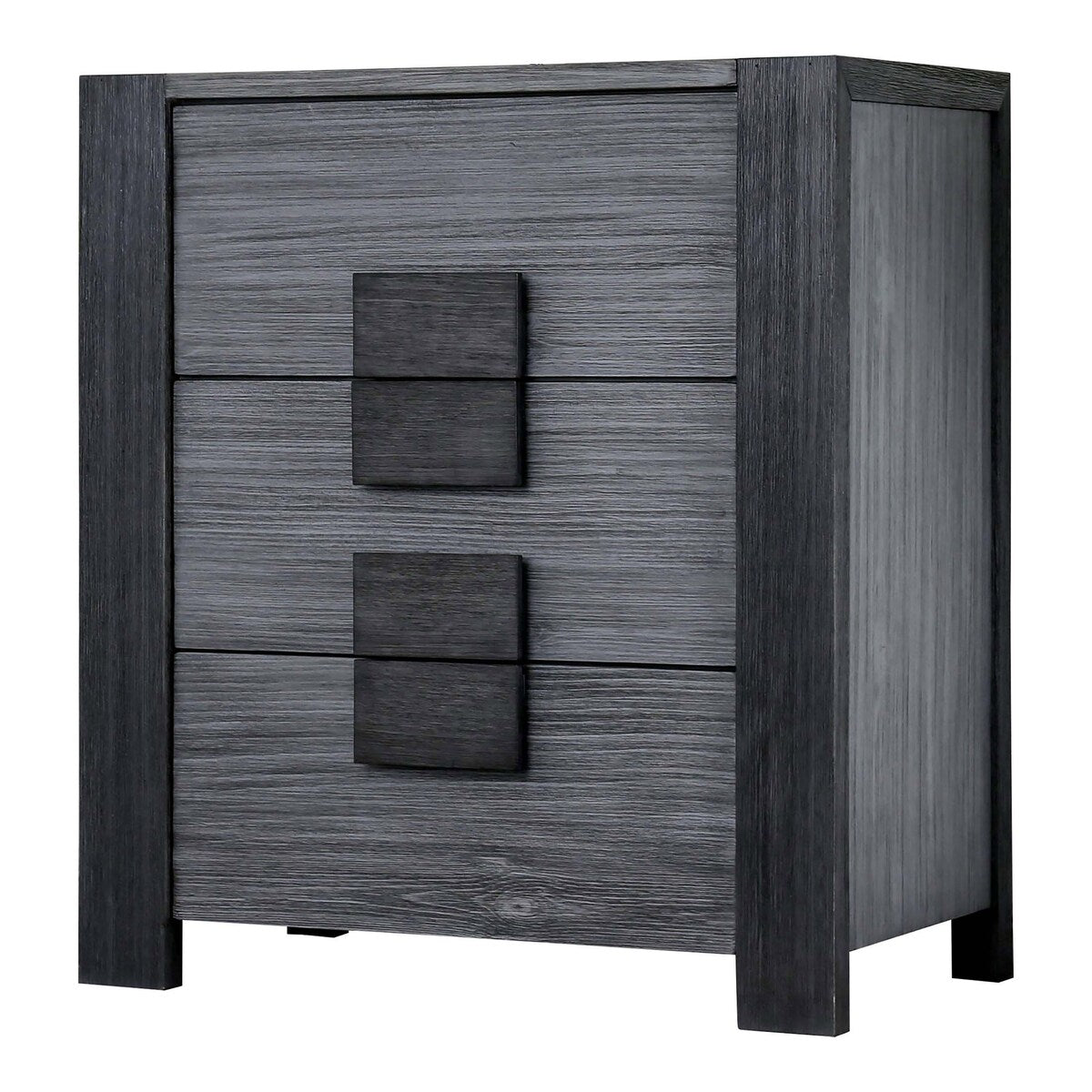 Burton Urban Grey Wood 3-piece Low Profile Platform Bed and Nightstand Set by Furniture of America