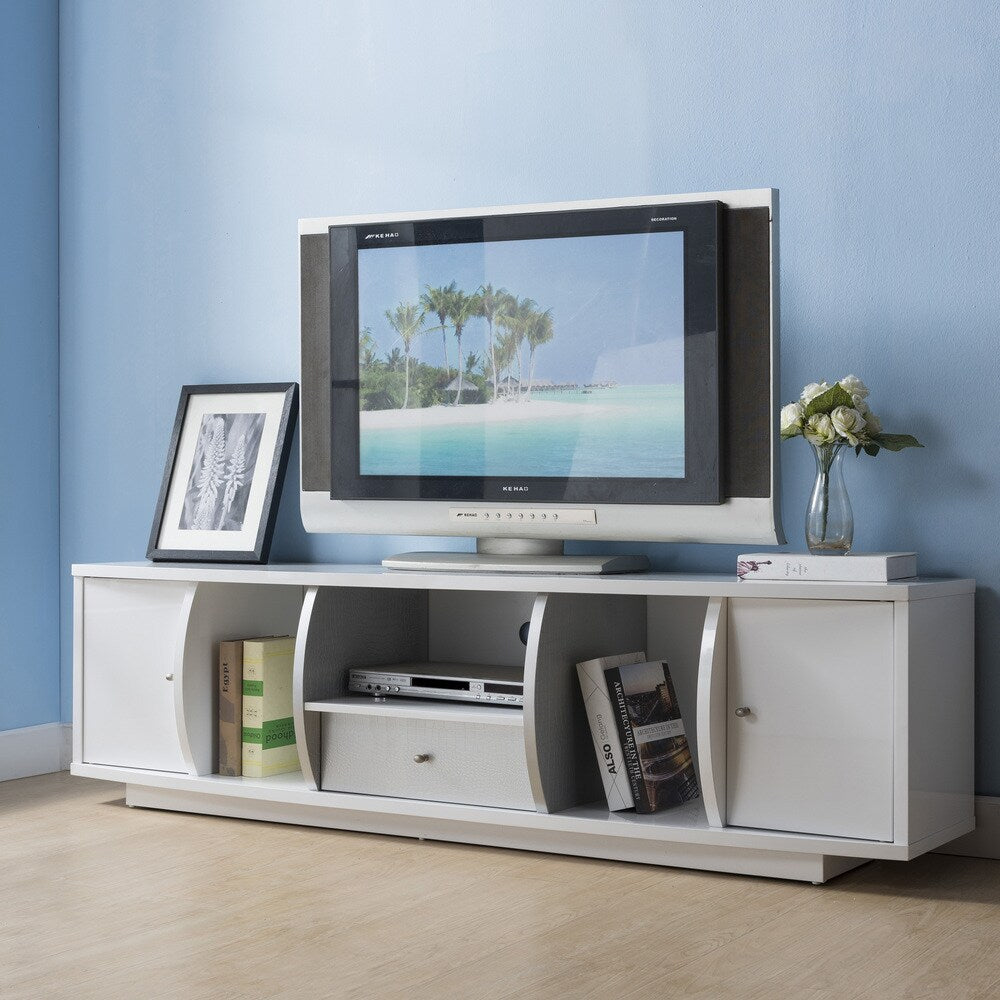 Dall Transitional White 72-inch TV Stand with Drawer by Furniture of America