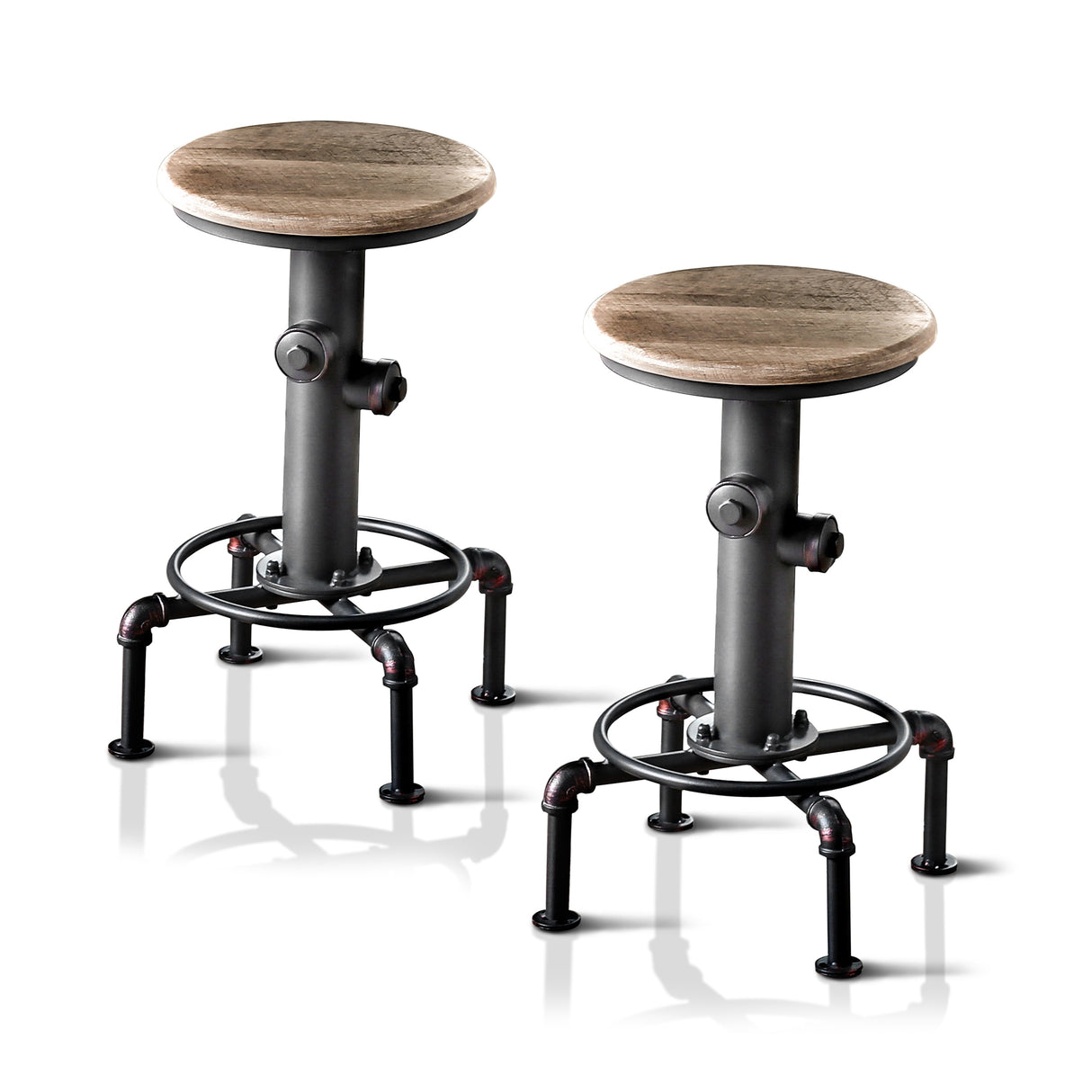 Cess Industrial Black Counter Height Stools (Set of 2) by Furniture of America