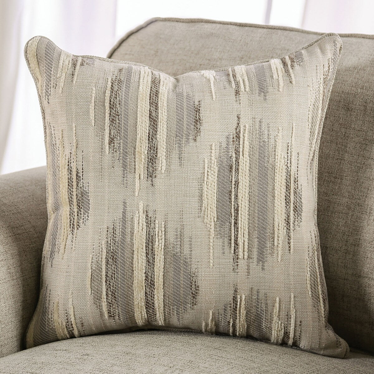 Chetbert Transitional Cream Upholstered Loveseat by Furniture of America