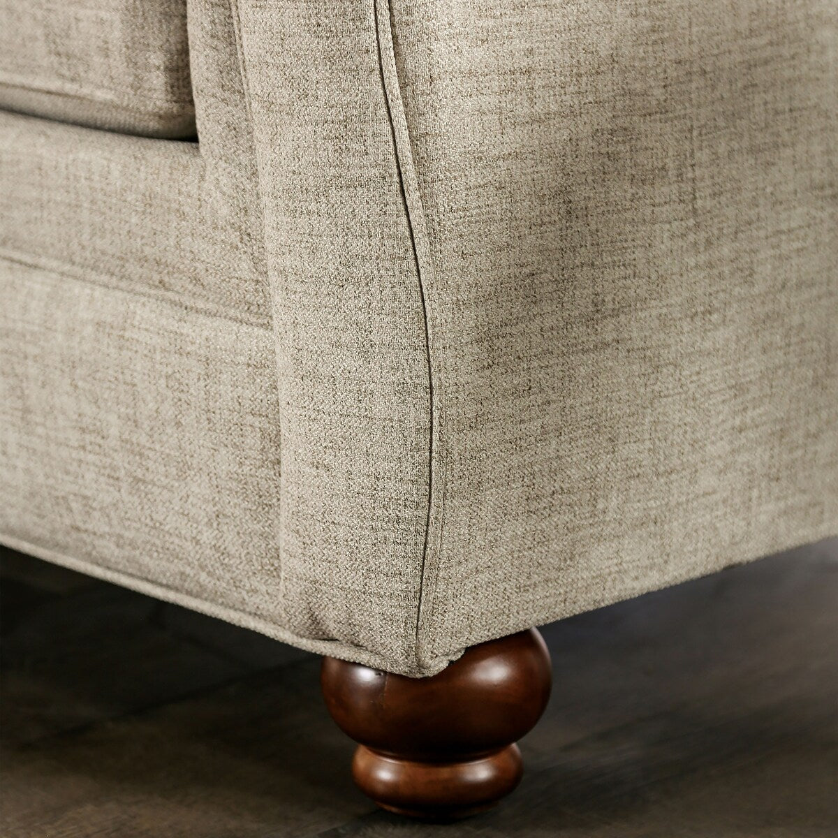 Chetbert Transitional Cream Upholstered Loveseat by Furniture of America