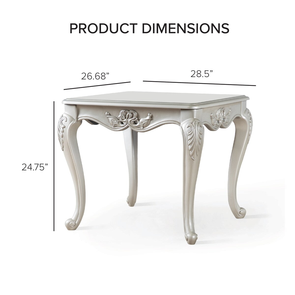 Furniture of America Clarissa Traditional Solid Wood End Table with Carved Legs