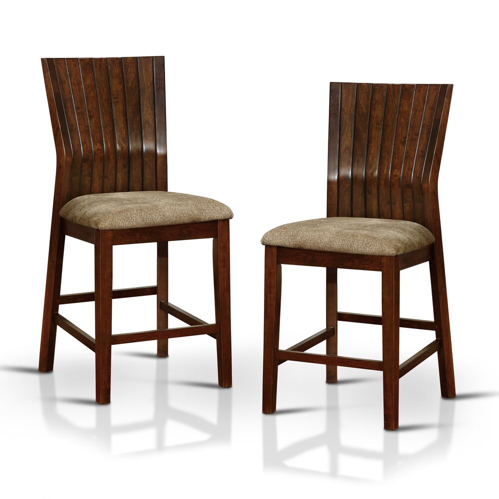 Carbon Loft O'Brien Plank Angled Dark Oak Counter Height Chair (Set of 2)