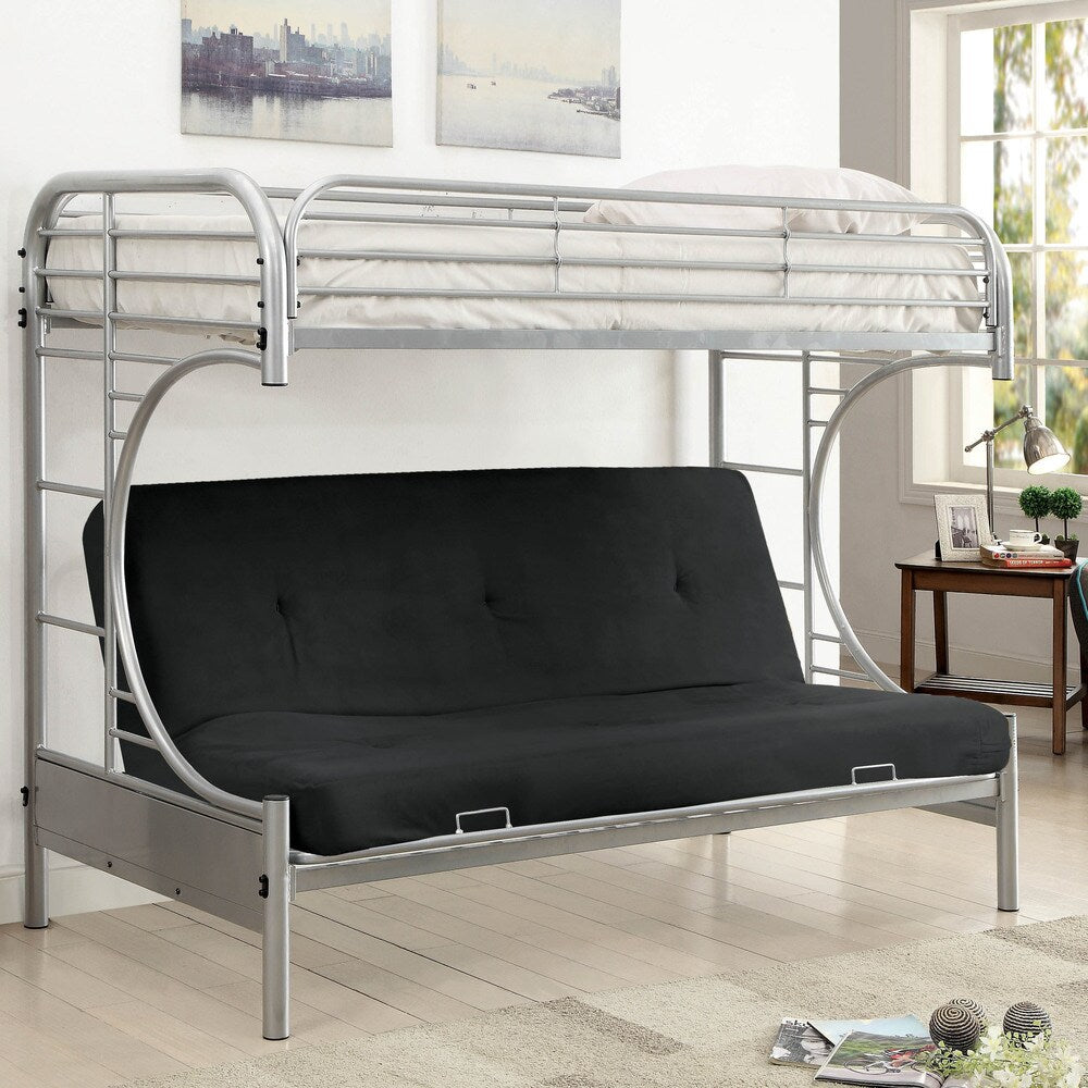 Ning Contemporary Twin Metal Futon Bunk Bed by Furniture of America