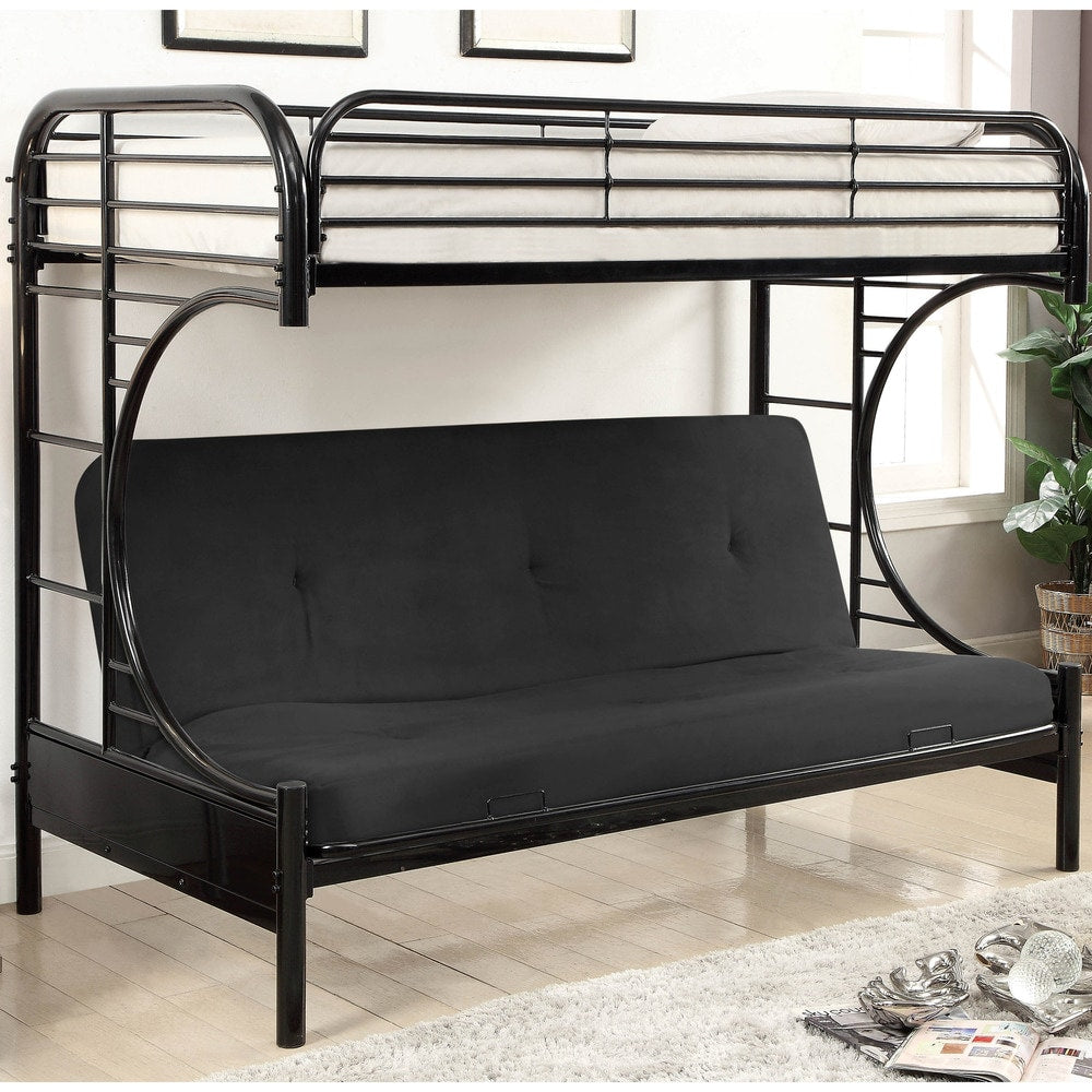 Ning Contemporary Twin Metal Futon Bunk Bed by Furniture of America